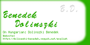 benedek dolinszki business card